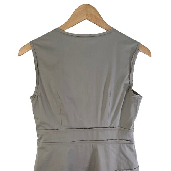 Alfani Sleeveless Tiered Bandage Sheath Pencil Mini Work Dress Gray Taupe Sz 2 - Picture 6 of 10